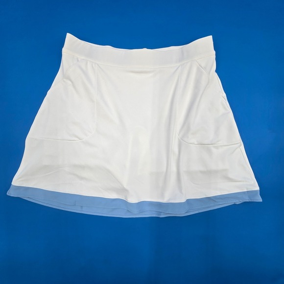 Peter Millar Pants - Peter Millar White Blue Trim Performance Golf Tennis Skort Small UPF 50+